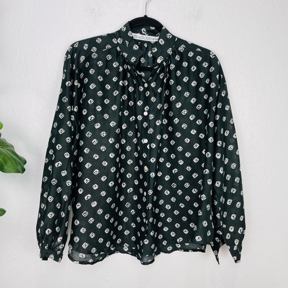 Alix of Bohemia Kiki Liquorice Silk Black Blouse - Picture 4 of 9